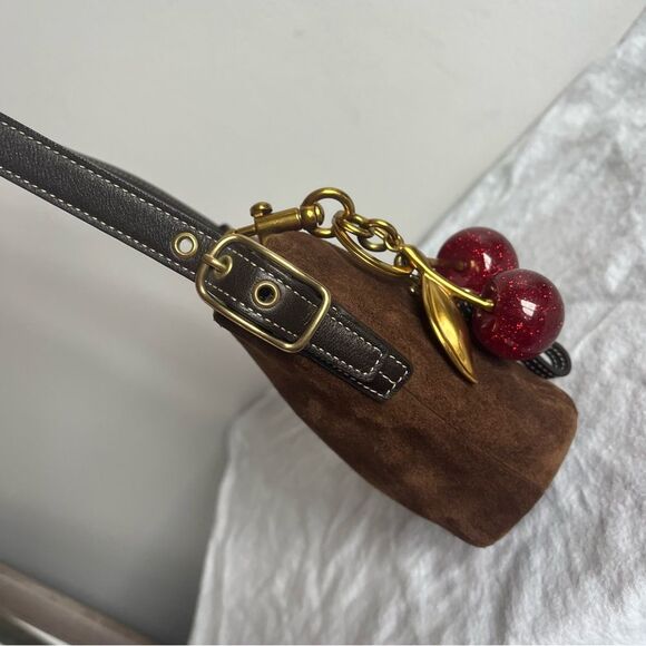 NWOT | COACH Brown Suede Y2K Baguette Hobo SoHo Hampton Mini Bag - Picture 5 of 14